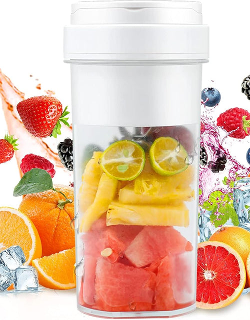 Load image into Gallery viewer, Portable Blender, 550Ml Personal Size Blender for Shakes and Smoothies, Portable Blender Fruit Rechargeable with USB, Travel Blender with Six Blades, Juicer Cup for Gym, Travel (White)