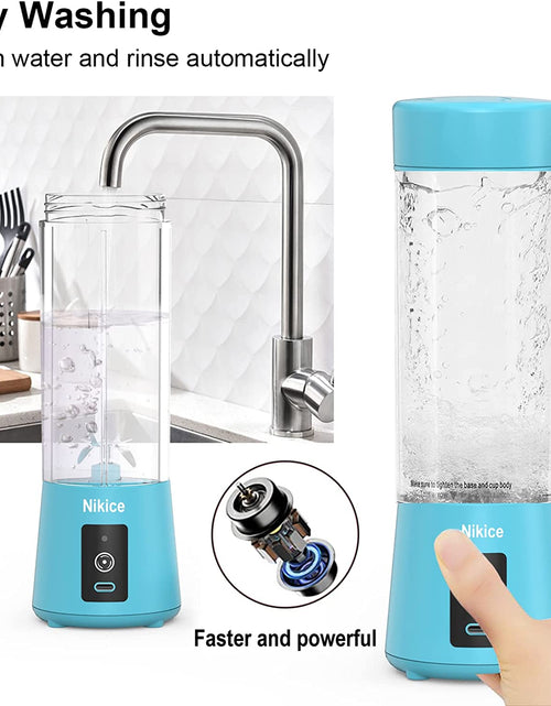 Load image into Gallery viewer, Personal Size Blender Juicer Cup - Portable Smoothies and Shakes Blender, Handheld Fruit Machine - Blue