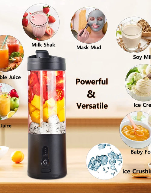 Load image into Gallery viewer, Portable Blender Mini Electric Fruit Juicer Mixer USB Rechargeable Smoothie Orange Fresh Juice Blender Portable Blender