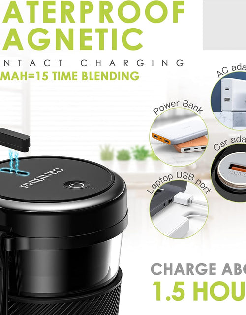 Load image into Gallery viewer, Portable Blender,  Personal Size Blender for Smoothies, Juice and Shakes, 12Oz USB Rechargeable Juice Blender Bottles, 60W Strong Power Travel Mini Blender for Sports, Travel, Outdoors