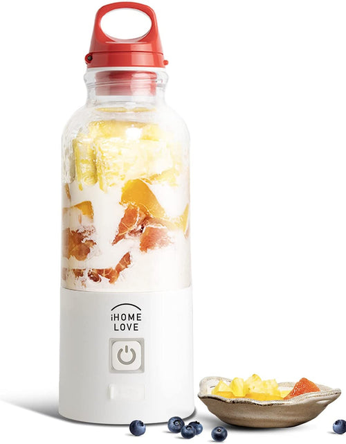 Load image into Gallery viewer, Portable Blender, 165W Personal Mixer Fruit Rechargeable with USB, Mini Blender for Smoothie, Fruit Juice, Milk Shakes, 500Ml, Six 3D Blades for Great Mixing (Red)