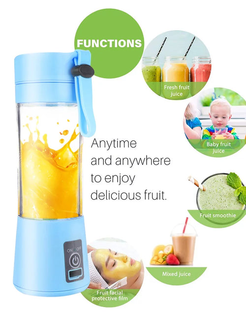 Load image into Gallery viewer, 380Ml Electric Juicer Bottle, Fruit Vegetable Blender, Portable Smoothie Maker Mixer Bottle, Rechargeable Blender Bottle, White