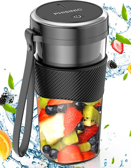 Load image into Gallery viewer, Portable Blender,  Personal Size Blender for Smoothies, Juice and Shakes, 12Oz USB Rechargeable Juice Blender Bottles, 60W Strong Power Travel Mini Blender for Sports, Travel, Outdoors