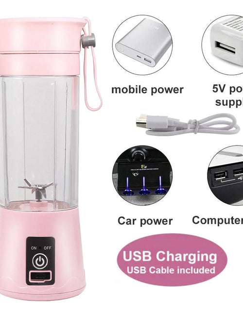 Load image into Gallery viewer, 380Ml Electric Juicer Bottle, Fruit Vegetable Blender, Portable Smoothie Maker Mixer Bottle, Rechargeable Blender Bottle, White