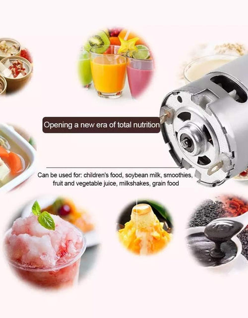 Load image into Gallery viewer, Electric Portable Juicer Blender Cup, Household Fruit Mixer with Six Blades in 3D, 380Ml USB Rechargeable Juice Blender Magnetic Secure Switch Electric Fruit Mixer (Light Blue)