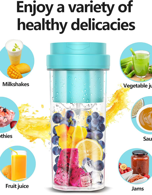 Load image into Gallery viewer, Portable Blender, 550Ml Personal Size Blender for Shakes and Smoothies, Portable Blender Fruit Rechargeable with USB, Travel Blender with Six Blades, Juicer Cup for Gym, Travel (White)