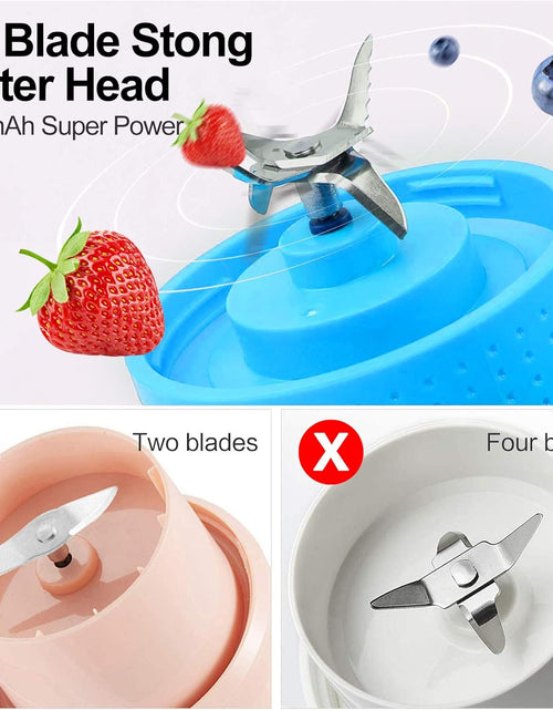 Load image into Gallery viewer, Portable Blender, Personal Blender 14 OZ Smoothie Maker Blender, Personal Smoothie Mixer, Usb Rechargeble Baby Milkshake Mixing with Six Blades, Blue