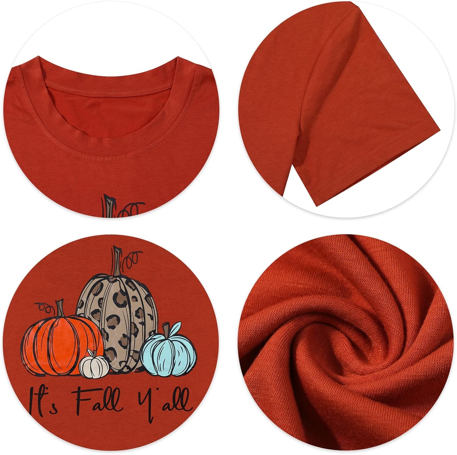 Its Fall Yall Graphic Shirt Women Thanksgiving Pumpkin Splicing Sleeve Fall Shirt Tops