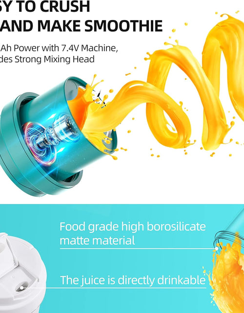Load image into Gallery viewer, Portable Blender, 550Ml Personal Size Blender for Shakes and Smoothies, Portable Blender Fruit Rechargeable with USB, Travel Blender with Six Blades, Juicer Cup for Gym, Travel (White)