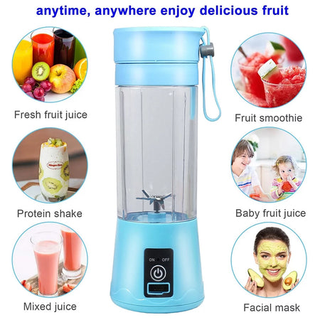 380Ml Electric Juicer Bottle, Fruit Vegetable Blender, Portable Smoothie Maker Mixer Bottle, Rechargeable Blender Bottle, Purple