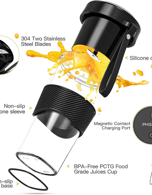 Load image into Gallery viewer, Portable Blender,  Personal Size Blender for Smoothies, Juice and Shakes, 12Oz USB Rechargeable Juice Blender Bottles, 60W Strong Power Travel Mini Blender for Sports, Travel, Outdoors