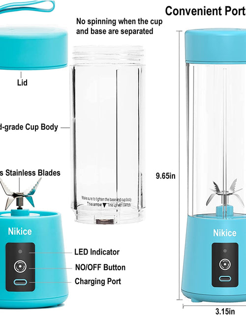 Load image into Gallery viewer, Personal Size Blender Juicer Cup - Portable Smoothies and Shakes Blender, Handheld Fruit Machine - Blue