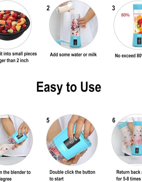 Load image into Gallery viewer, Personal Size Blender Juicer Cup - Portable Smoothies and Shakes Blender, Handheld Fruit Machine - Blue