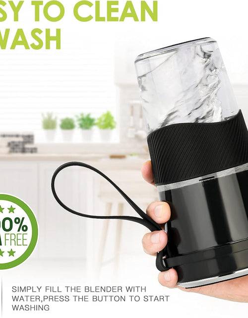 Load image into Gallery viewer, Portable Blender,  Personal Size Blender for Smoothies, Juice and Shakes, 12Oz USB Rechargeable Juice Blender Bottles, 60W Strong Power Travel Mini Blender for Sports, Travel, Outdoors