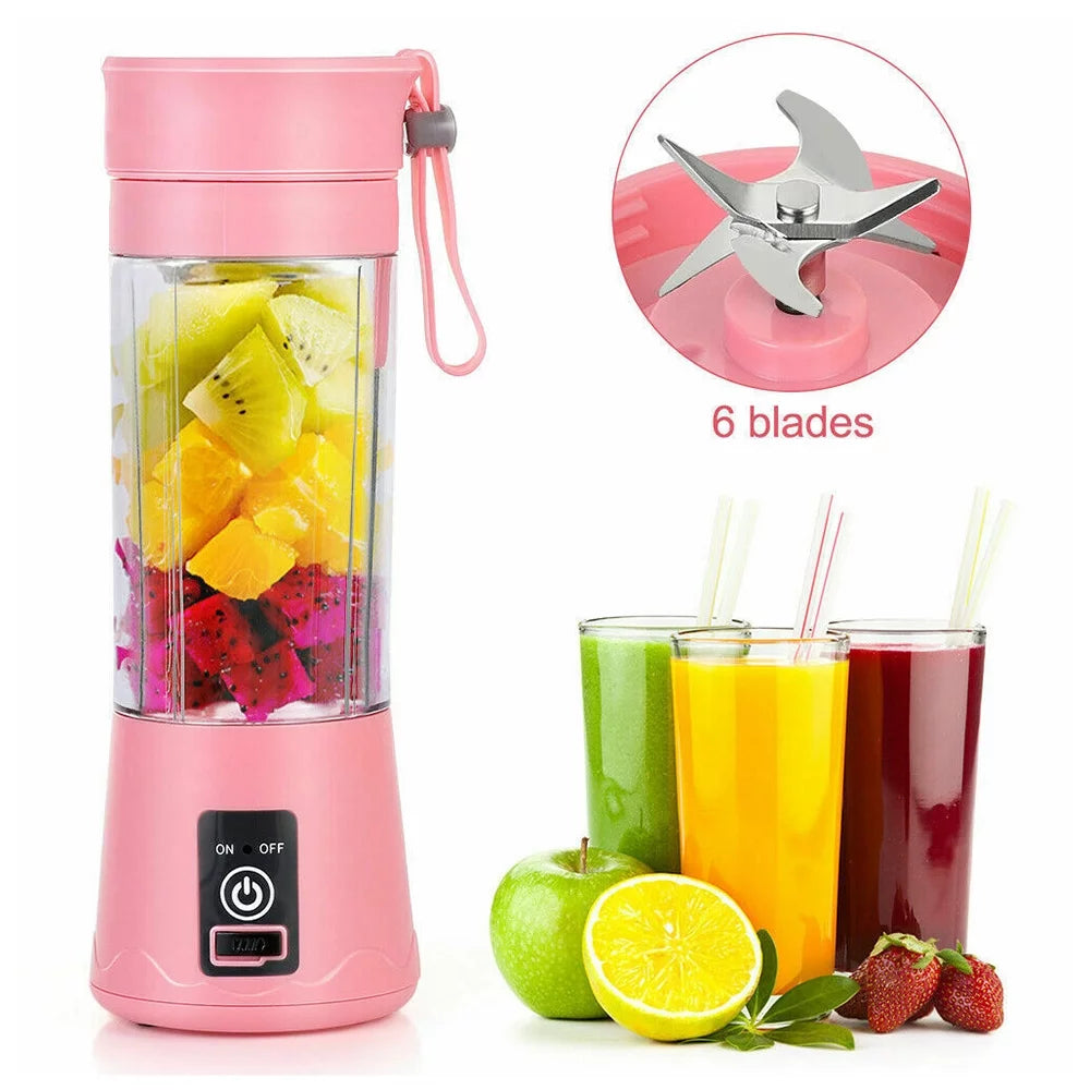 380Ml Electric Juicer Bottle, Fruit Vegetable Blender, Portable Smoothie Maker Mixer Bottle, Rechargeable Blender Bottle, White
