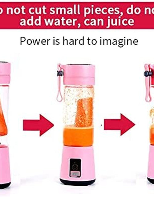 Load image into Gallery viewer, 380Ml Electric Portable Juicer Blender Cup, Household Fruit Mixer with Six Blades in 3D, USB Rechargeable Juice Blender Magnetic Secure Switch Electric Fruit Mixer (Purple) (Blue)