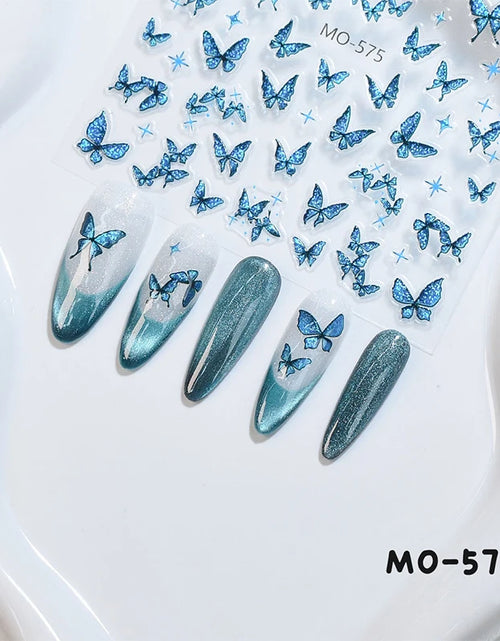 Load image into Gallery viewer, 3D White Bowknot Flower Nail Art Sticker Ultra-Thin Self-Adhesive Slider Summer Nail Art Decal Decoration DIY Manicure Accesorie
