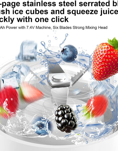Load image into Gallery viewer, Portable Blender,Mini Blender for Shakes and Smoothies,Six Blades in 3D for Superb Mixing,Personal Size Blender with Powerful Motor 2000Mah Rechargeable Battery for Home, Travel, Office
