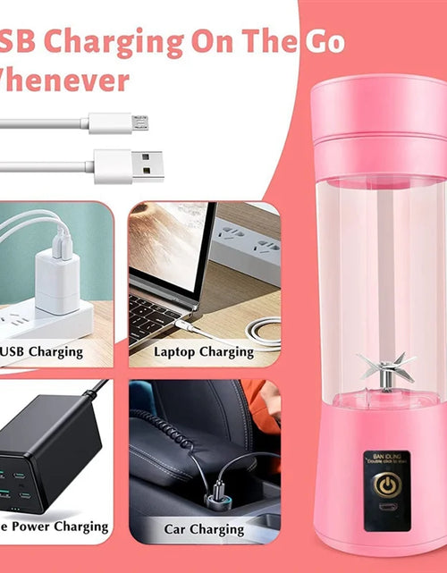 Load image into Gallery viewer, Portable Blender Mini Blender for Shakes and Smoothies Rechargeable USB 380Ml Traveling Fruit Juicer Cup with 6 Blades
