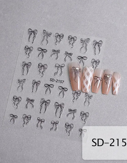 Load image into Gallery viewer, 3D White Bowknot Flower Nail Art Sticker Ultra-Thin Self-Adhesive Slider Summer Nail Art Decal Decoration DIY Manicure Accesorie
