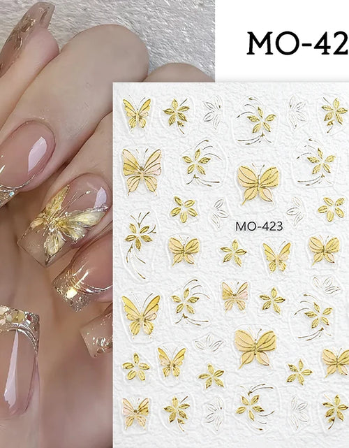 Load image into Gallery viewer, 3D White Bowknot Flower Nail Art Sticker Ultra-Thin Self-Adhesive Slider Summer Nail Art Decal Decoration DIY Manicure Accesorie
