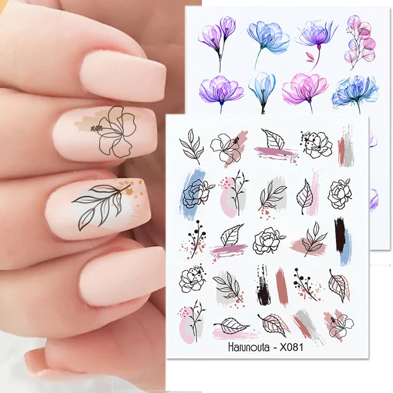 3D White Bowknot Flower Nail Art Sticker Ultra-Thin Self-Adhesive Slider Summer Nail Art Decal Decoration DIY Manicure Accesorie