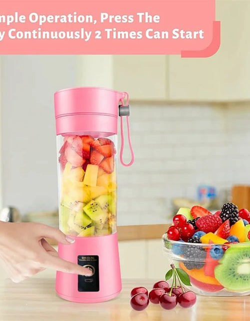 Load image into Gallery viewer, Portable Blender Mini Blender for Shakes and Smoothies Rechargeable USB 380Ml Traveling Fruit Juicer Cup with 6 Blades

