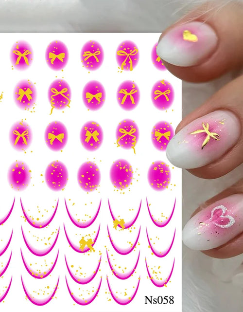 Load image into Gallery viewer, 3D White Bowknot Flower Nail Art Sticker Ultra-Thin Self-Adhesive Slider Summer Nail Art Decal Decoration DIY Manicure Accesorie
