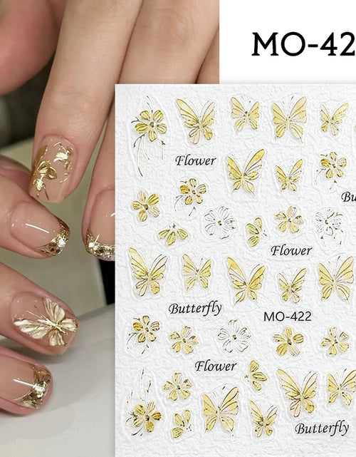 Load image into Gallery viewer, 3D White Bowknot Flower Nail Art Sticker Ultra-Thin Self-Adhesive Slider Summer Nail Art Decal Decoration DIY Manicure Accesorie
