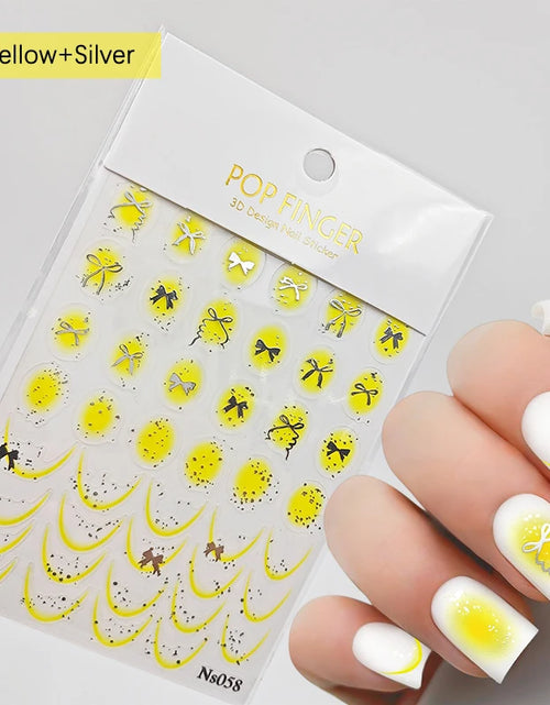 Load image into Gallery viewer, 3D White Bowknot Flower Nail Art Sticker Ultra-Thin Self-Adhesive Slider Summer Nail Art Decal Decoration DIY Manicure Accesorie
