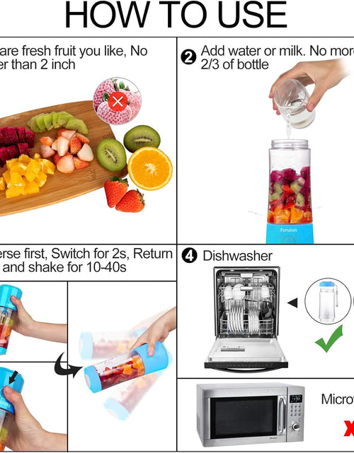 Load image into Gallery viewer, Portable Blender, Personal Blender 14 OZ Smoothie Maker Blender, Personal Smoothie Mixer, Usb Rechargeble Baby Milkshake Mixing with Six Blades, Blue
