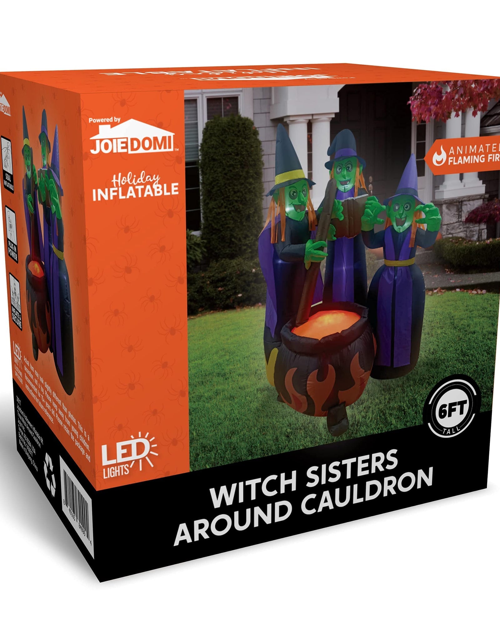 6 Ft Halloween Inflatable Outdoor Witches Cauldron Pot Large Decorations with Flame Light,Halloween Blow Ups for outside Yard Decoration