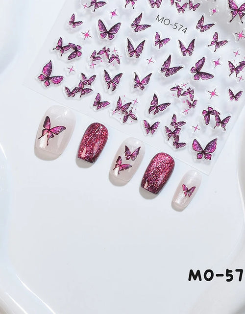 Load image into Gallery viewer, 3D White Bowknot Flower Nail Art Sticker Ultra-Thin Self-Adhesive Slider Summer Nail Art Decal Decoration DIY Manicure Accesorie
