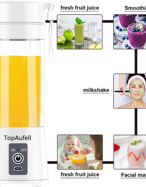 Load image into Gallery viewer, Portable Blender,Mini Blender for Shakes and Smoothies,Six Blades in 3D for Superb Mixing,Personal Size Blender with Powerful Motor 2000Mah Rechargeable Battery for Home, Travel, Office
