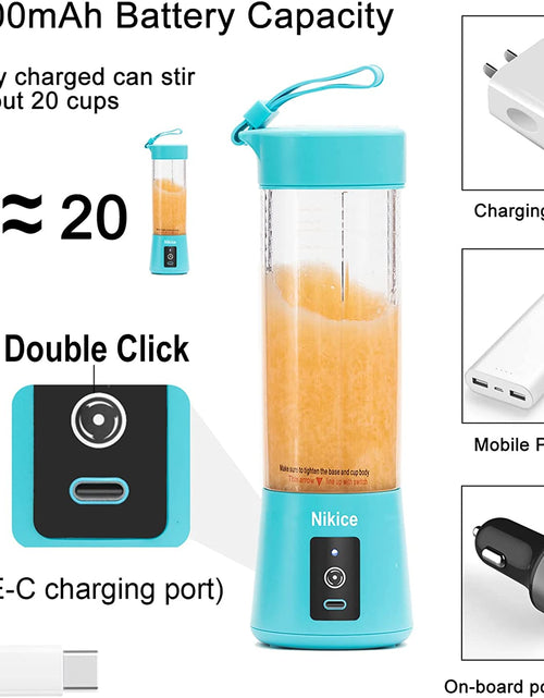 Load image into Gallery viewer, Personal Size Blender Juicer Cup - Portable Smoothies and Shakes Blender, Handheld Fruit Machine - Blue
