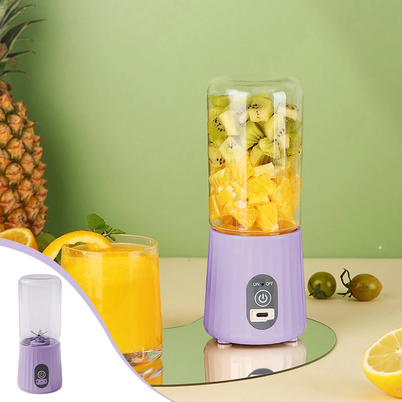 Home Essentials Kitchen Small Appliances Portable Blenders , Juicer for Shakes , Fruit Juicer USB Rechargeable with 6 Blades, Handheld Blenders for Sports Travel and Outdoors Clearance