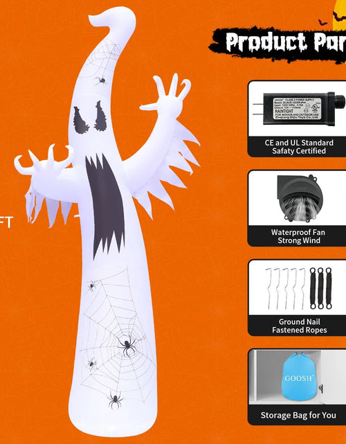 Load image into Gallery viewer, Halloween Inflatable 11.8 FT Inflatable Halloween Ghost, Inflatable Halloween Ghost Scary Blow up Ghost with LED Lights, Outdoor Halloween Decorations Clearance for Halloween/Holiday/Party
