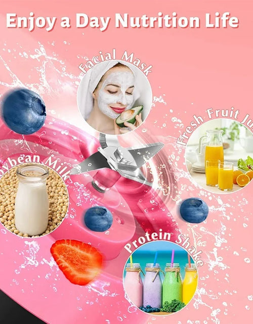 Load image into Gallery viewer, Portable Blender Mini Blender for Shakes and Smoothies Rechargeable USB 380Ml Traveling Fruit Juicer Cup with 6 Blades
