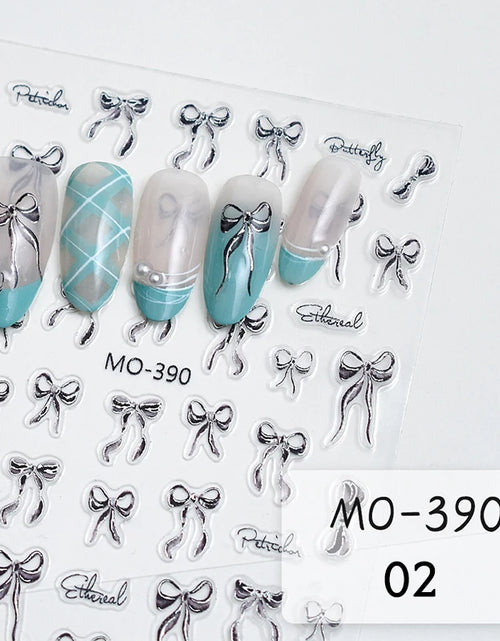 Load image into Gallery viewer, 3D White Bowknot Flower Nail Art Sticker Ultra-Thin Self-Adhesive Slider Summer Nail Art Decal Decoration DIY Manicure Accesorie
