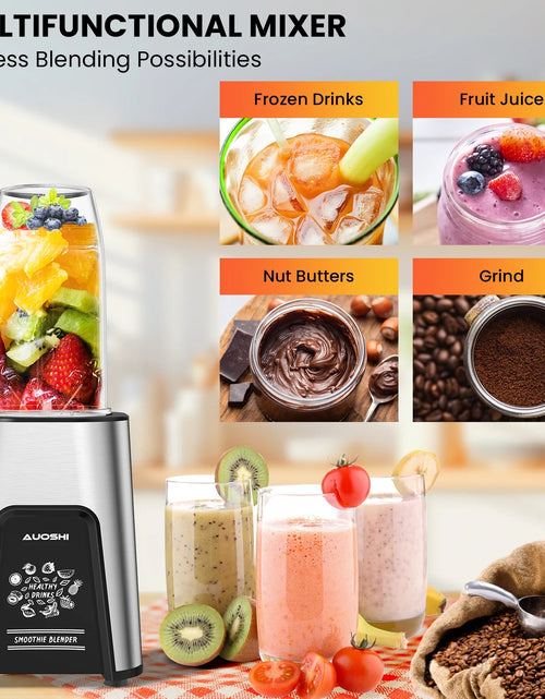 Load image into Gallery viewer, 1000W Personal Blender for Smoothies and Shakes, Smoothie Maker with 6 Blades, 2*23 Oz Cups, 1*10Oz Grind Cup, Portable Blenders for Kitchen
