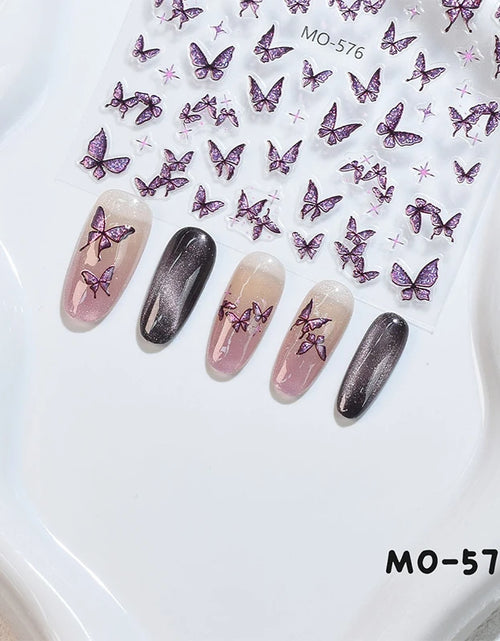 Load image into Gallery viewer, 3D White Bowknot Flower Nail Art Sticker Ultra-Thin Self-Adhesive Slider Summer Nail Art Decal Decoration DIY Manicure Accesorie
