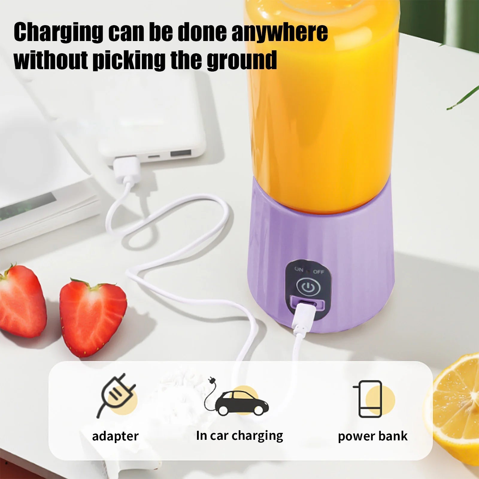Home Essentials Kitchen Small Appliances Portable Blenders , Juicer for Shakes , Fruit Juicer USB Rechargeable with 6 Blades, Handheld Blenders for Sports Travel and Outdoors Clearance