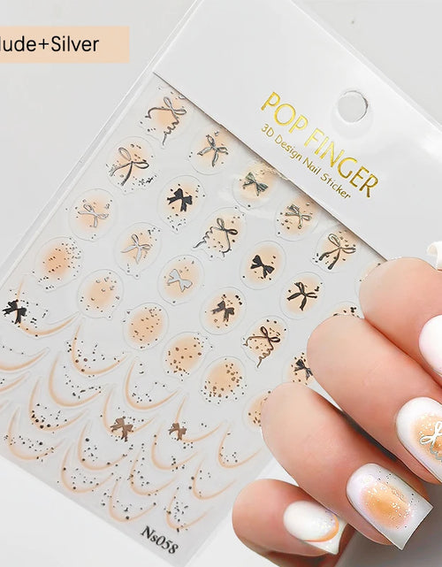 Load image into Gallery viewer, 3D White Bowknot Flower Nail Art Sticker Ultra-Thin Self-Adhesive Slider Summer Nail Art Decal Decoration DIY Manicure Accesorie
