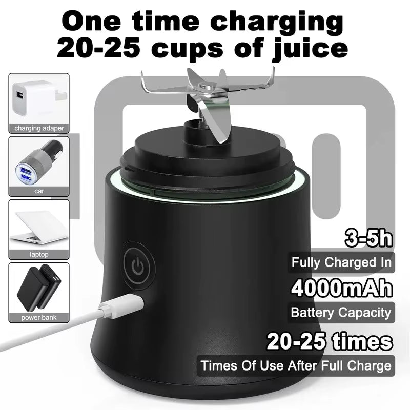 Big Power Portable Blender 600ML Electric Juicer Fruit Mixers 4000Mah USB Rejected Smoothie Mini Blender Personal Juicer Colorf
