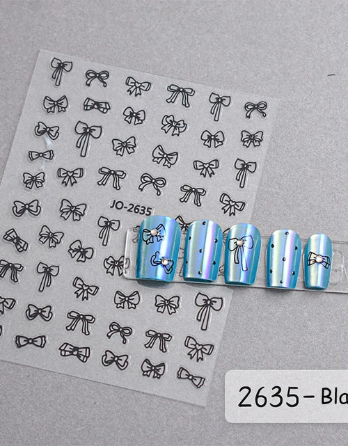 Load image into Gallery viewer, 3D White Bowknot Flower Nail Art Sticker Ultra-Thin Self-Adhesive Slider Summer Nail Art Decal Decoration DIY Manicure Accesorie
