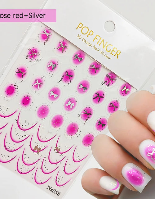 Load image into Gallery viewer, 3D White Bowknot Flower Nail Art Sticker Ultra-Thin Self-Adhesive Slider Summer Nail Art Decal Decoration DIY Manicure Accesorie
