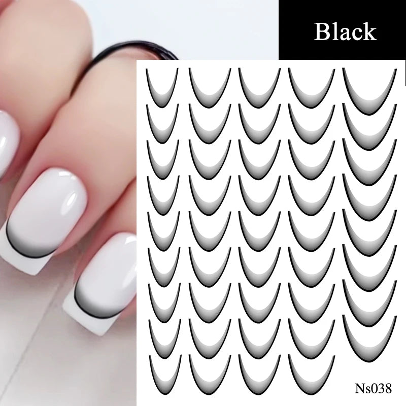 3D White Bowknot Flower Nail Art Sticker Ultra-Thin Self-Adhesive Slider Summer Nail Art Decal Decoration DIY Manicure Accesorie