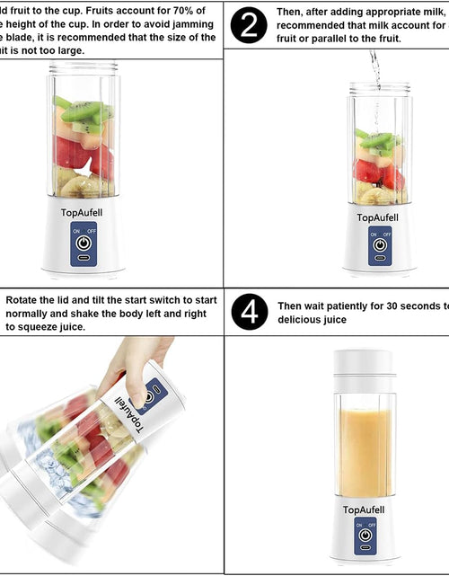 Load image into Gallery viewer, Portable Blender,Mini Blender for Shakes and Smoothies,Six Blades in 3D for Superb Mixing,Personal Size Blender with Powerful Motor 2000Mah Rechargeable Battery for Home, Travel, Office
