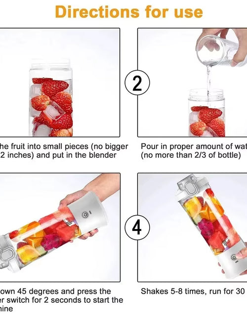 Load image into Gallery viewer, Big Power Portable Blender 600ML Electric Juicer Fruit Mixers 4000Mah USB Rejected Smoothie Mini Blender Personal Juicer Colorf
