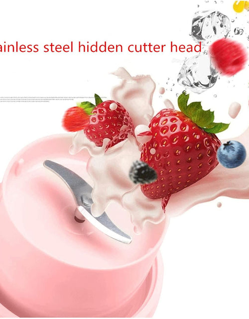 Load image into Gallery viewer, Portable Blender Cordless Smoothies and Shakes Detachable Personal Size Juicer Cup with USB Rechargeable Four Blades Fruit Mixing Machine 10Oz Travel Mini Mixer Handheld Blender for Sports Gym Pink (Pink)
